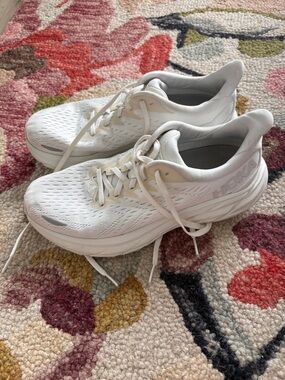 Hoka Women's White Breathable Running Shoes Clifton 8